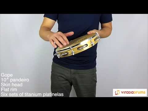 Gope 10″ Pandeiro - Titanium Platinelas - ViradaDrums.com
