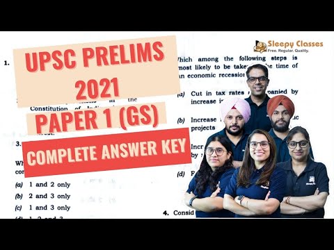 UPSC Civil Services Prelims 2021 - Answer Key Paper 1 (GS)