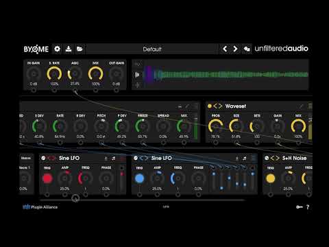 Quick set up of an instance of BYOME on a drum loop