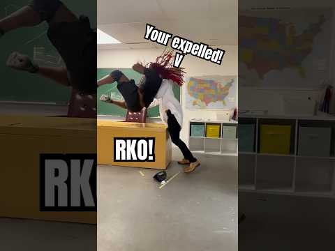 Teacher gets RKO'd by student‼️😂 #rko #funny #wwetalky #wwesuperstar #wrestling #wwe #comedy #lol