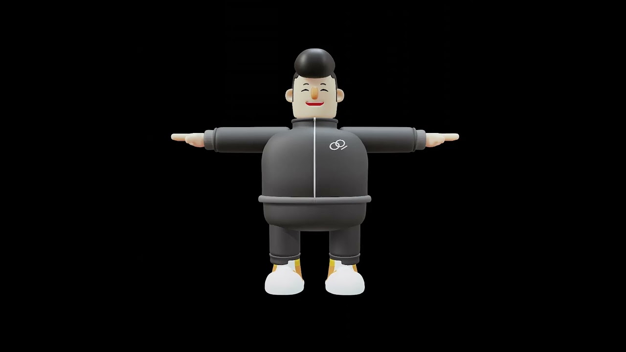 3D Cartoon Character Turntable Preview | Stylized Male in Tracksuit