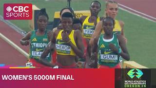 Women's 5000m track final at World Athletics U20 Championships in Oregon