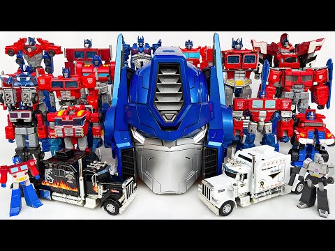 Transformers Movie Leader: OPTIMUS PRIME vs Devastator Combiner Wars - Robot Truck Car Toys Animated