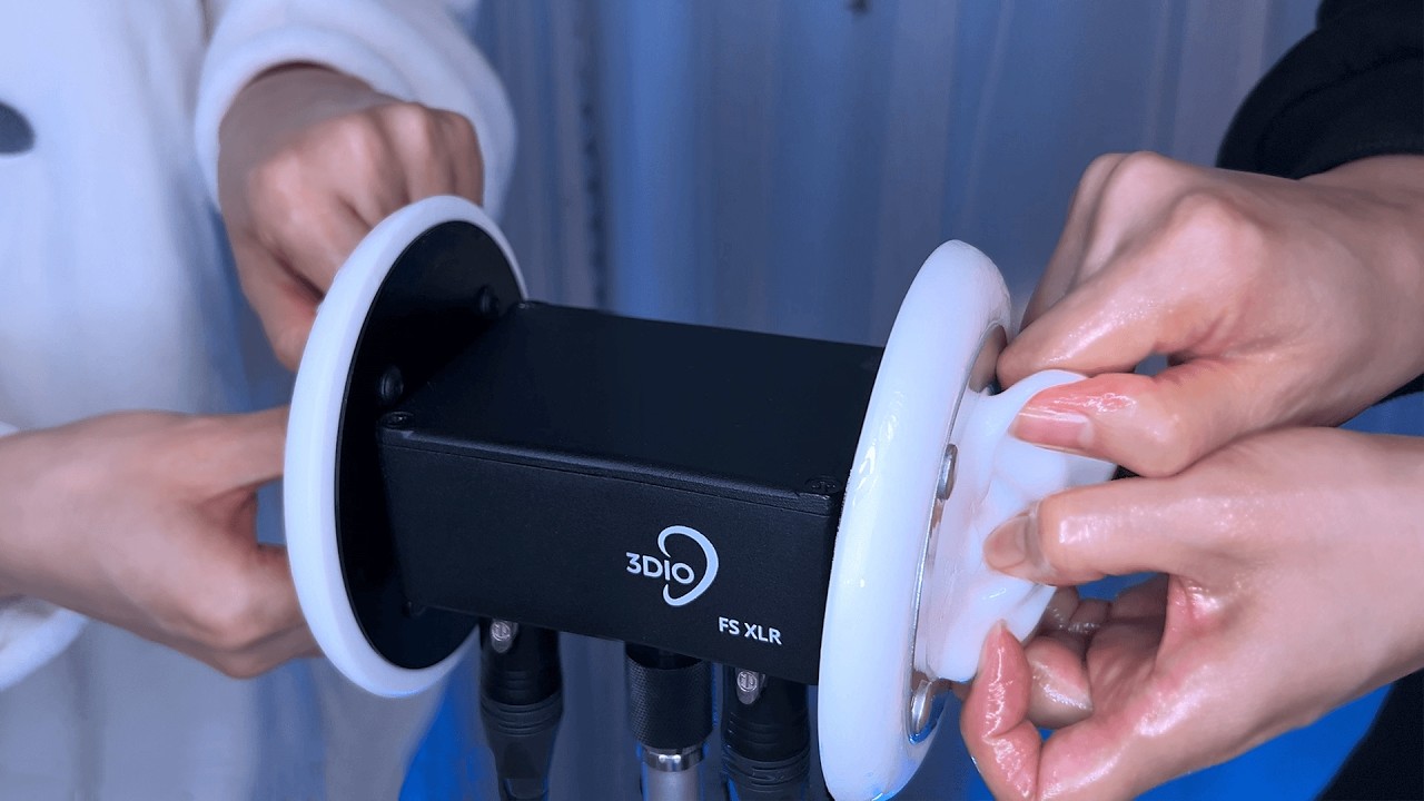 ASMR Twin Ear Massage for Strong Tingles (No Talking) 3Dio, dry, oil, gel / 耳マッサージ