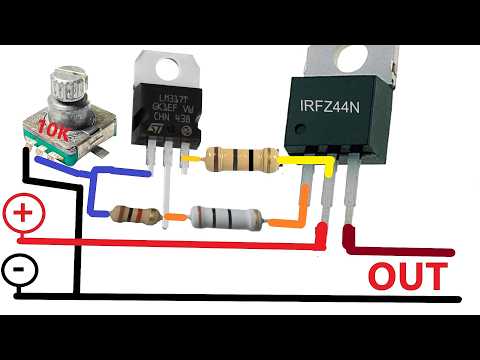 Einstellbares Spannungsnetzteil 30 V - 20 A, hohe Leistung und Stromstärke, LM317 & IRFZ44N