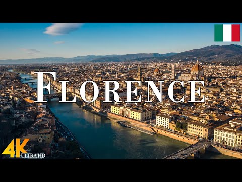 FLYING OVER FLORENCE (4K UHD) • Amazing Aerial View, Scenic Relaxation Film with Calming Music - 4k