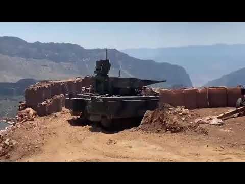 Turkish KORKUT anti-aircraft gun engaging PKK positions in Iraq
