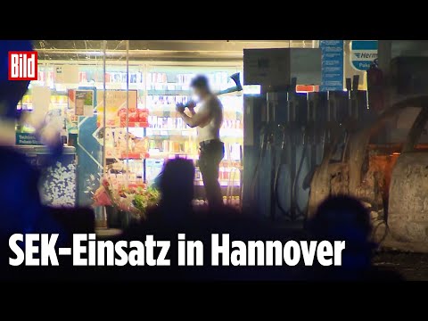 Hannover: SEK überwältigt Axt-Mann an Tanke