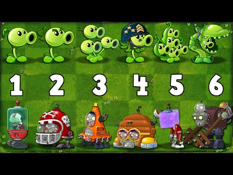 PvZ 2 Challenge - All PEAS & Other Plants vs Far Future Team Zombies