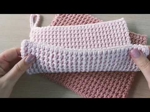 How to Crochet the Thermal Half Double Crochet Stitch (version 2)- extra thick potholder!