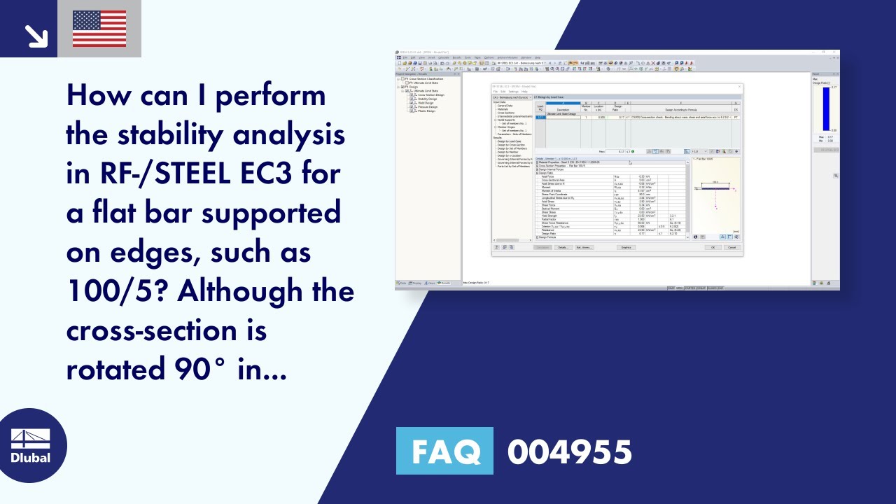 [EN] FAQ 004955 | How can I perform the stability analysis in RF‑/STEEL&nbsp;EC3 for a flat bar supported ...