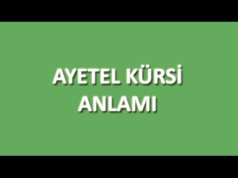 Ayetel Kürsi Meali Oku Dinle İzle - YouTube