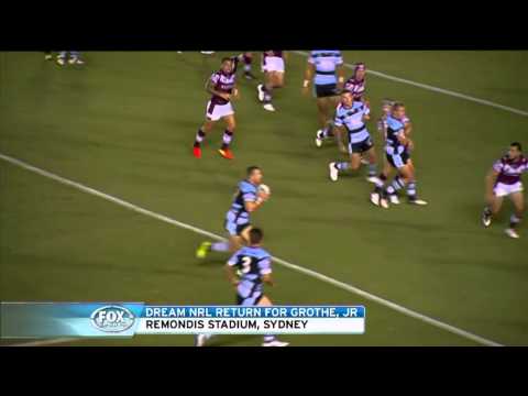 Eric Grothe Jnr Try- Sharks vs Manly Trial