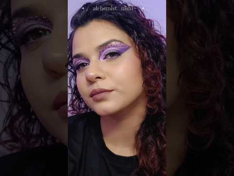 Blissful Purple💜 #makeup #fullcutcrease #tutorial #rhinestones #glitter