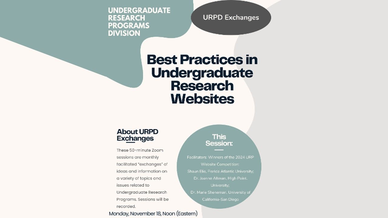 URP Exchange: Best Practices in Undergraduate Research Websites