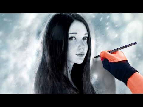 Girl in Winter – Charcoal Portrait Drawing