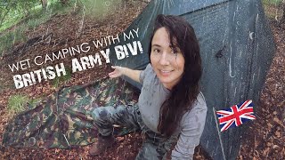 Wet Camping with my British Army Bivi 🌧️ Heavy Rain, Thunder & Badger