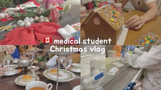 🇨🇦med student Christmas vlog._.apartment decoration, party, afternoon tea, lab, birthday surprise