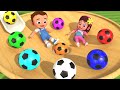 Learn Colors for Children with Little Babies Fun Play Soccer Balls Sliding Wooden ToySet 3D Kids Edu