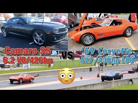 1969 Corvette L88 427 vs 2013 Camaro SS - F.A.S.T. drag race (Single heads up)