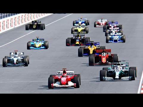 All F1 2019 Cars vs All F1 2004 Cars - Chinese Grand Prix