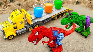 T-Rex Dinosaurs rescue and assemble tail for long-necked dinosausrs - Toy for kids