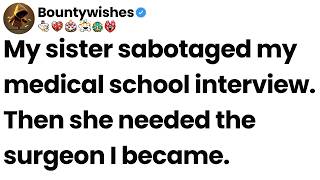 My sister sabotaged my medical school interview. Then she needed the surgeon I became.