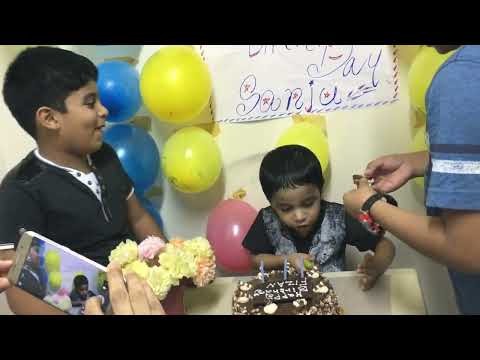 Fizan 3rd birthday cake cutting