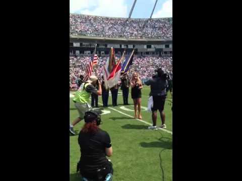 Crystal Hoyt National Anthem Carolina Panthers
