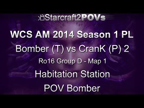 SC2 HotS - WCS AM 2014 S1 PL - Bomber vs CranK 2 - Ro16 Group D - Map 1 - Hab Station - Bomber