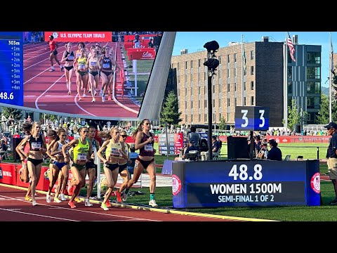 Women’s 1500m Semi-final Heat 1, 2024 U.S. Olympic Trials, Nikki Hiltz, Elle St. Pierre, S. Johnson