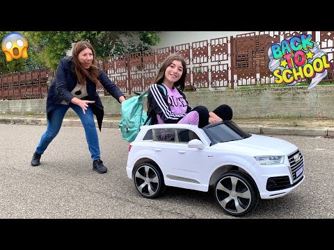 ELENA VA A SCUOLA CON LA SUA MACCHININA NUOVA!! *mamma si è arrabbiata*