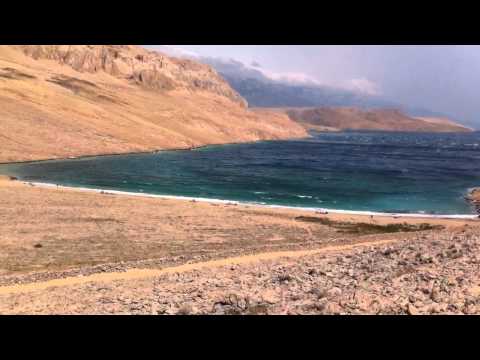 Pag / Metajna / plaža Ručica / wind 40 km/h