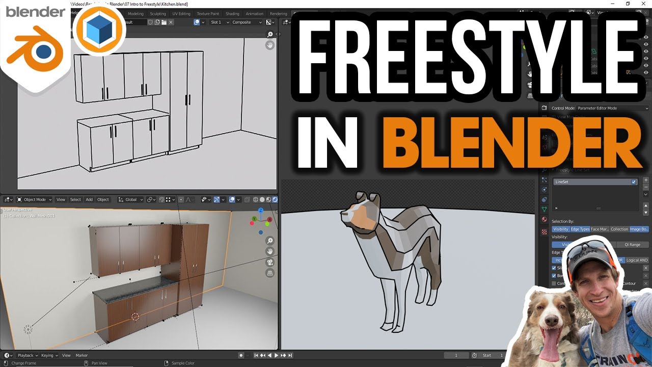 Render Edges and Styles in Blender with FREESTYLE! Beginners start here!