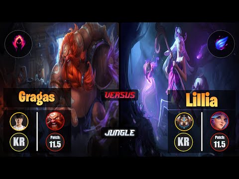Haru GRAGAS (Jungle) [Dark Harvest] VS LILLIA - Challenger KR Patch 11.5