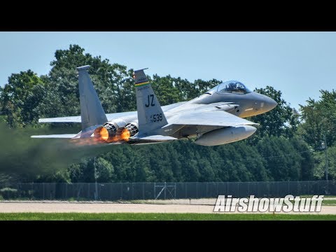F-15 Eagle and F-22 Raptor Departures - EAA AirVenture Oshkosh 2017