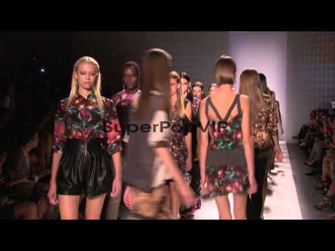 Models walk the runway at Nicole Miller - Runway - Spring...