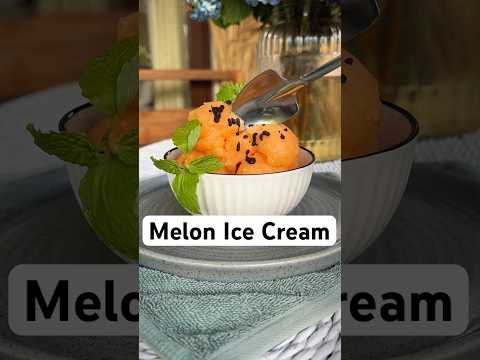 Melon Ice Cream #MelonIceCream #IceCreamRecipe #HomemadeIceCream #MelonSorbet