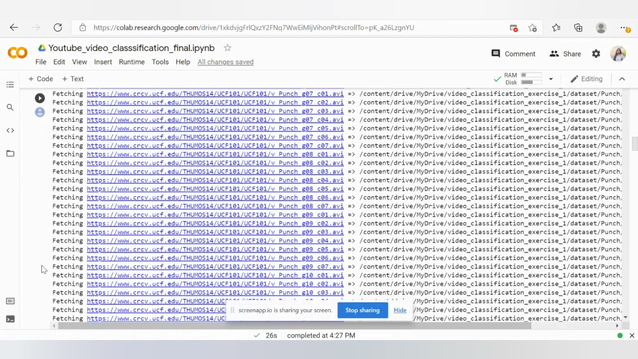 Video Classification Tensorflow : Colab Notebook