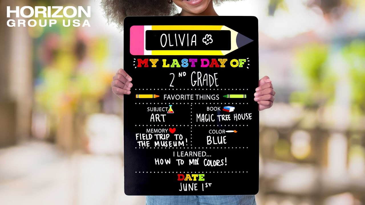 Horizon Group USA My First & Last Day of School Wooden Chalkboard | DIY Memory Board