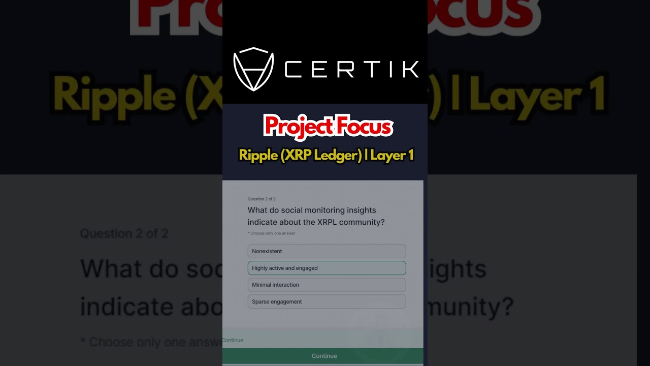 Ripple XRP Ledger  Layer 1 | Project Focus | Certik Airdrop Quest Answer #ripplecertik #nabeel