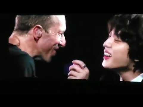 BTS Jin The astronaut at coldplay concert at argentina