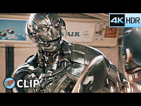 Captain America vs Ultron - Seoul Fight (Part 2) |  Avengers Age of Ultron (2015) 4K HDR Movie Clip