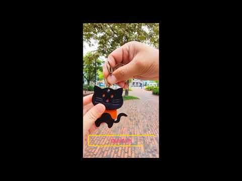 鑰匙圈 /吊飾-搖擺喵喵(有影片介紹)