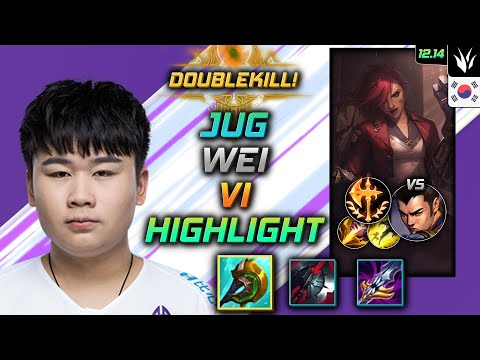 Wei Jungle Vi Divine Sunderer Conqueror - Wei Vi Match Highlight - LOL KR 12.14