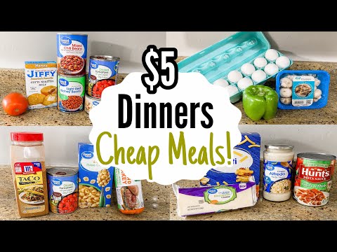 $5 DINNERS | FIVE Quick & EASY Tasty Cheap Meals! | Julia Pacheco