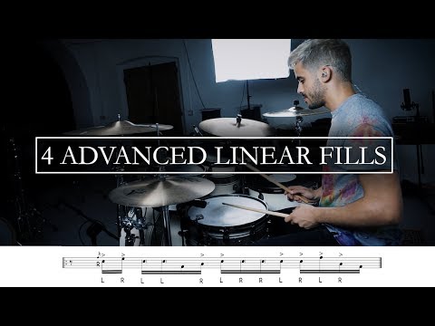 4 Advanced Linear Fills - Drum Tutorial with transcriptions