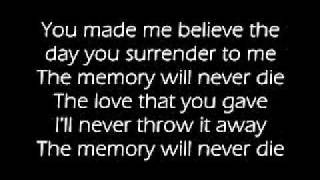 The Memory Will Never Die with lyrics