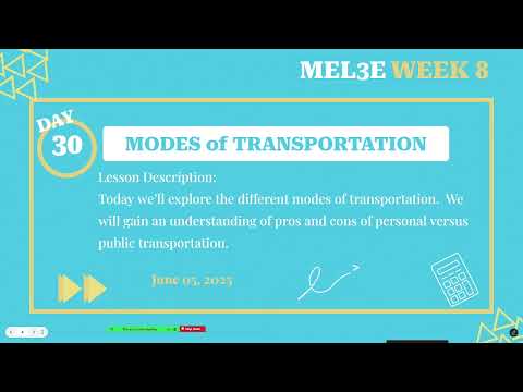 MEL3E Unit Four: Lesson 19