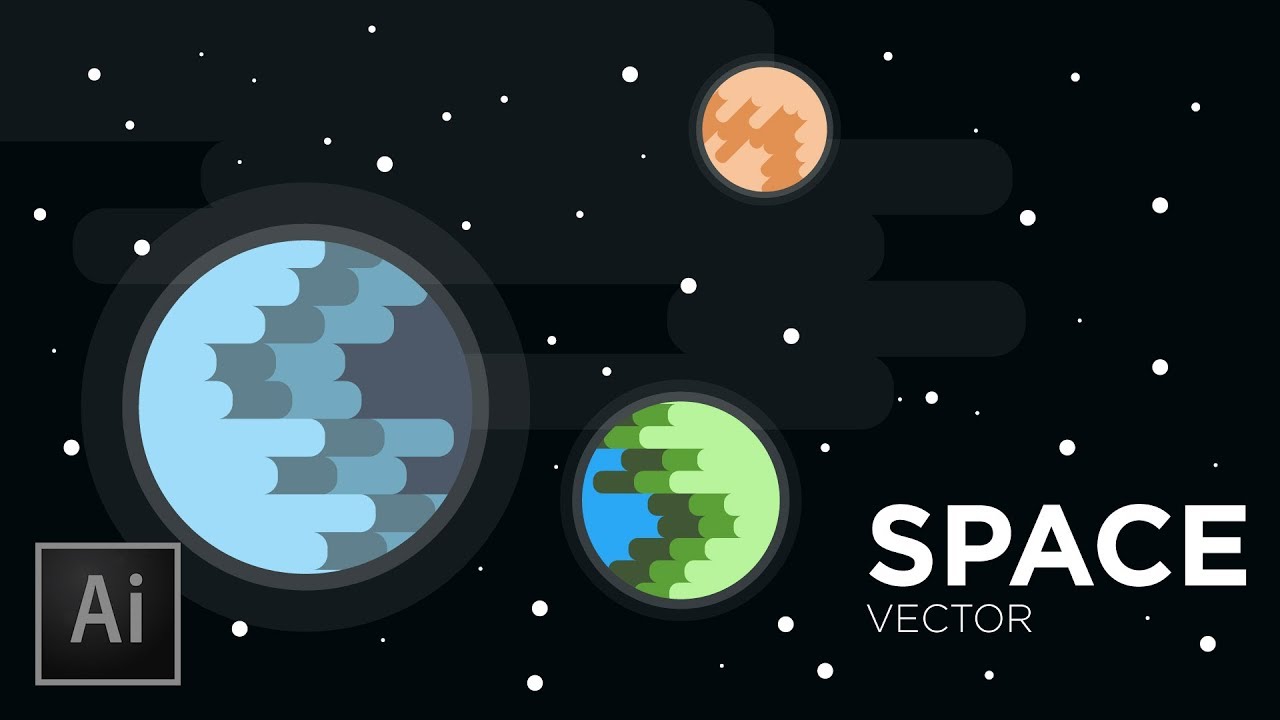 Space & Planets Vector Illustration  | Adobe Illustrator Tutorial